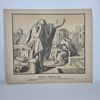 Jeremias på Jerusalems ruiner – Skolplansch / Litografi, ca 1800-talets slut