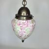 Taklampa i Jugendstil- Marmorerat glas i rosa&grönt. Tidigt 1900-tal.