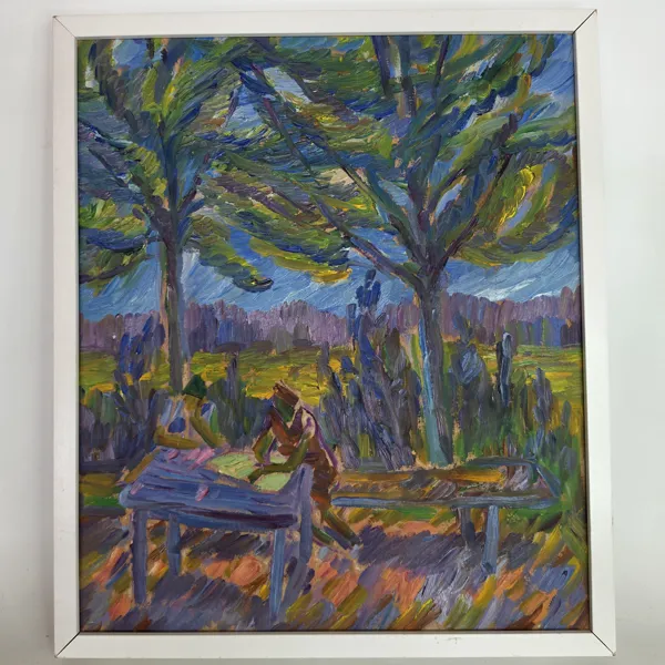 Okänd konstnär, Olja på pannå, Impressionism