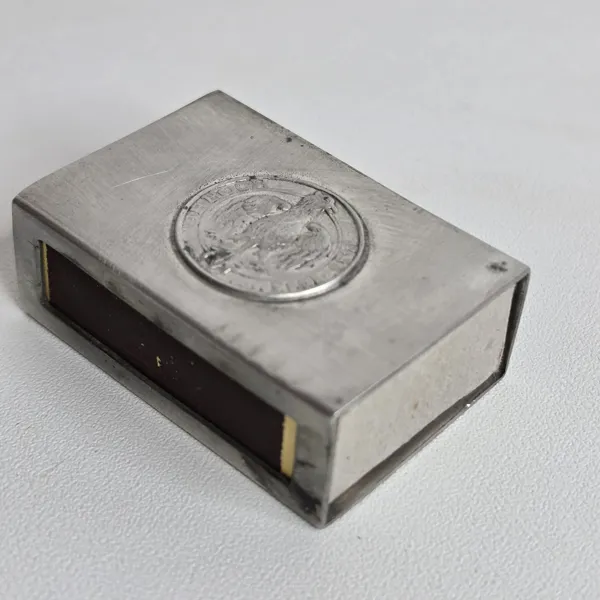 TÄNDSTICKSFODRAL, tenn, Svenskt Tenn, 1945. Arboga 1435–1935 (Riksdagens 500-årsjubileum).