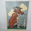 Vintageaffisch/Poster "King of the Forest". Trött Älg med Jakgevär (Retro). Sverige.