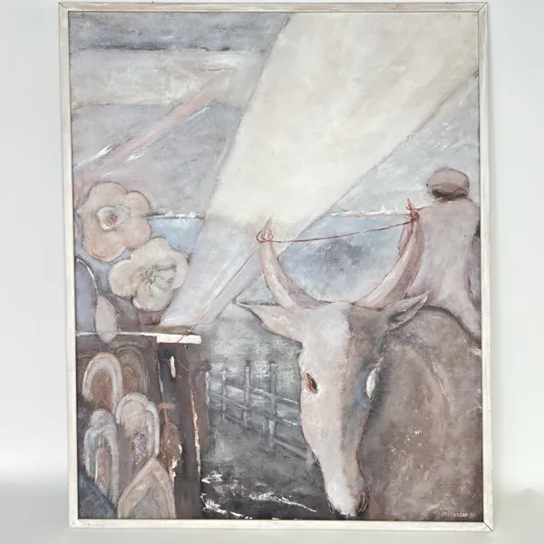 Jan Tillander 1947 – "Moira gav skenet" (Originalmålning, olja på duk)