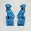 FOHUNDAR / TEMPELHUNDAR, 1 par – Kina, porslin med turkos glasyr (1900-tal)
