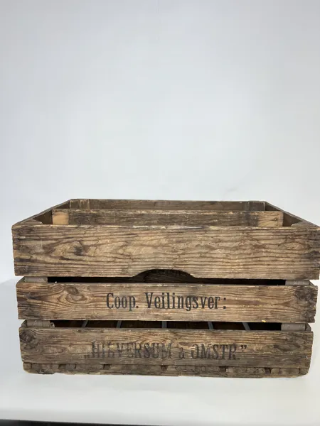 "Coop.Veilingsver: Hilversum & Omstr., Trälåda från 1955 – Äkta vintage / Industridesign. 