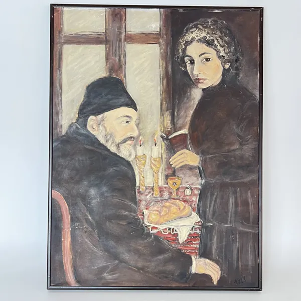 HANNELORE MAYER. Olja på duk, signerad och daterad, ur serien "Judaica" / "Judiskt kulturarv".