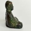 Buddha-skulptur i brons/mässing med vacker grön patina (Meditativ sittande ställning)