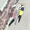Ohno Bakufu (1888–1976) – Hackspett på tall, Japanskt träsnitt på papper