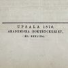 "Upsala i Taflor" av Alexander Nay (1870) – 12 litografier