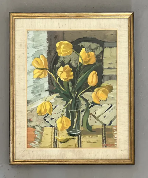 Gouache: "Tulpaner" – Gustaf Herbert Carlsson (1912–1991)