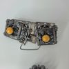 Vintage Silverarmband ach brosch med bärnstensdetaljer. Lettland 1900-tal.,andra hälf.