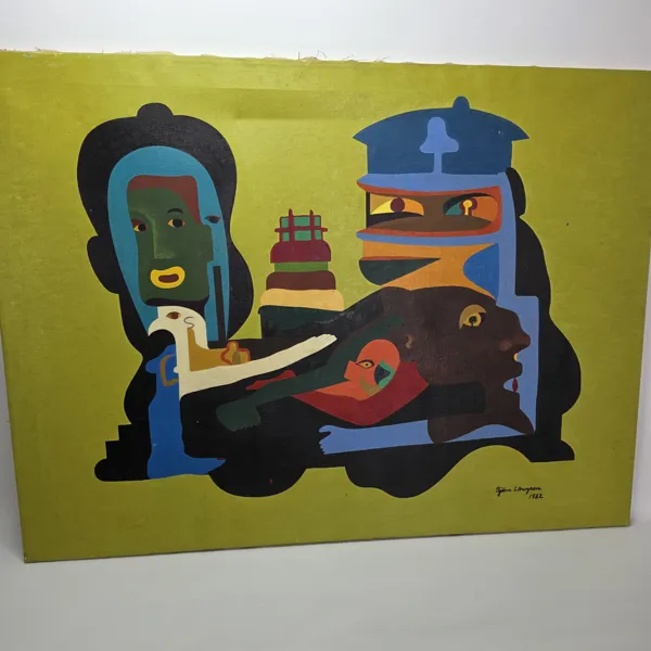 BJÖRN LÖWGREN, Olja på duk. 1982, signerat.