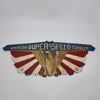 American Super-Speed Tumbler, gjutärn, emalj. Retro industriell dekor design prydnad. 
