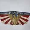 American Super-Speed Tumbler, gjutärn, emalj. Retro industriell dekor design prydnad. 