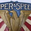 American Super-Speed Tumbler, gjutärn, emalj. Retro industriell dekor design prydnad. 