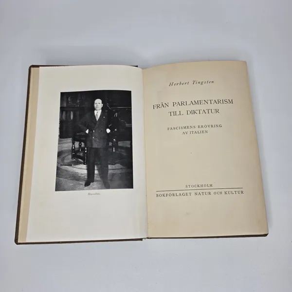 SÄLLSYNT FÖRSTAUTGÅVA (1930) – Herbert Tingsten: Från parlamentarism till diktatur