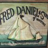 Maritim 3D-trätavla-"ALFRED DANIEL&SON". Vintage väggplakett. England
