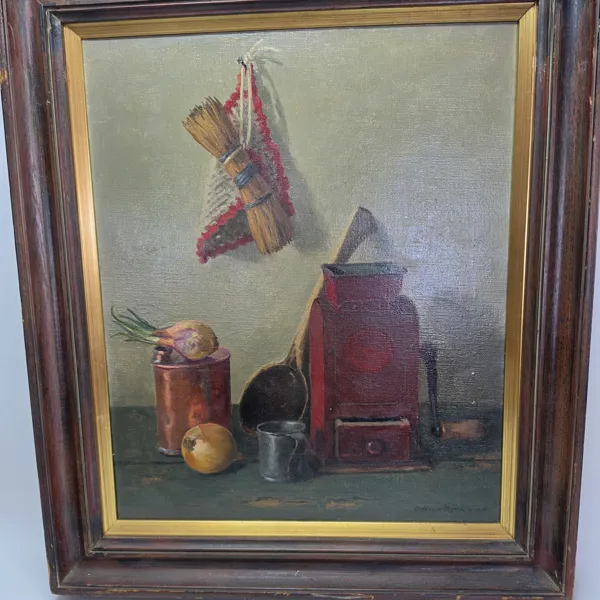 OLJAMÅLNING STILLEBEN - ODDMAR BJÖRKLUND (1907-1997)